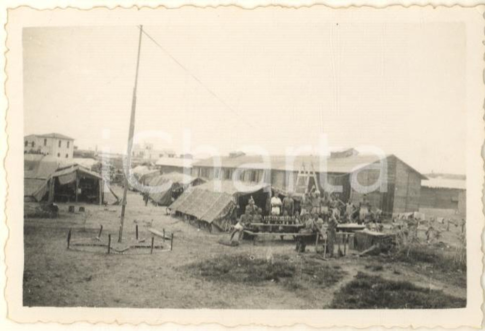 Fotografia d epoca originale 1936 AOI MOGADISCIO Accampamento 10 squadra panettieri  Foto 9x6 cm 1