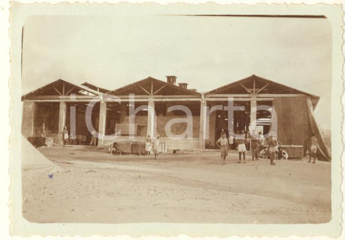 Fotografia d epoca originale 1936 AOI MOGADISCIO Costruzione in muratura del panificio  Foto 9x6 cm 1