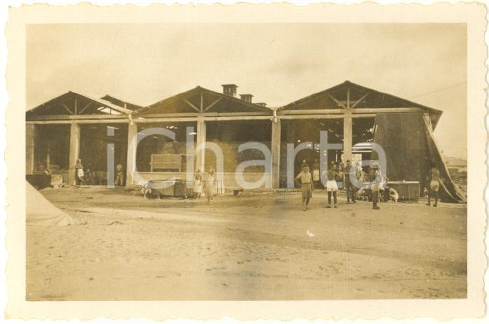 Fotografia d epoca originale 1936 AOI MOGADISCIO Costruzione in muratura del panificio Foto 9x6 cm 1
