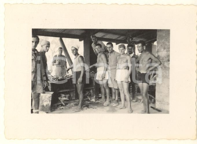 Fotografia d epoca originale 1936 AOI MOGADISCIO SOMALIA La cucina delle truppe italiane Foto 9x6 cm 1