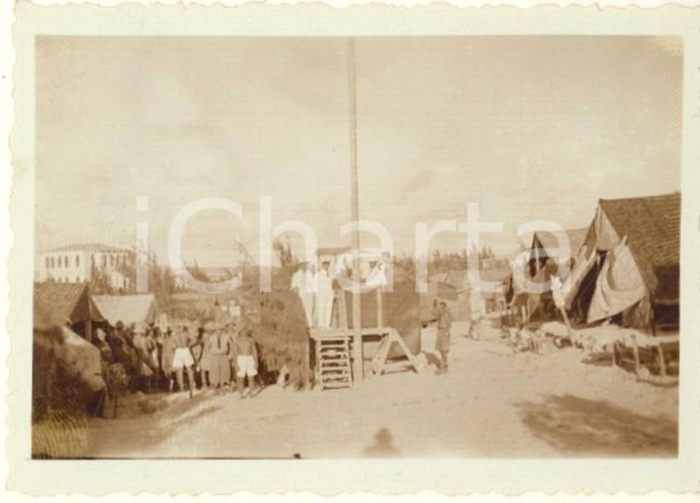 Fotografia d epoca originale 1936 AOI MOGADISCIO SOMALIA Cerimonia all accampamento italiano  Foto 9x6 cm 1