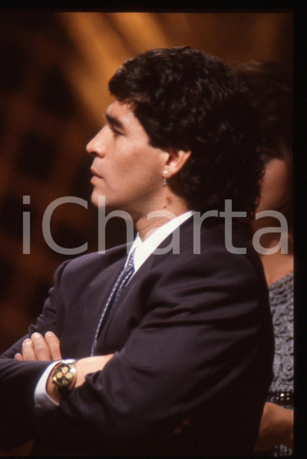 Fotografia d epoca originale 35mm vintage slide 1990 MILANO Gala  ITALIA  90 Diego MARADONA  Ritratto 4 1