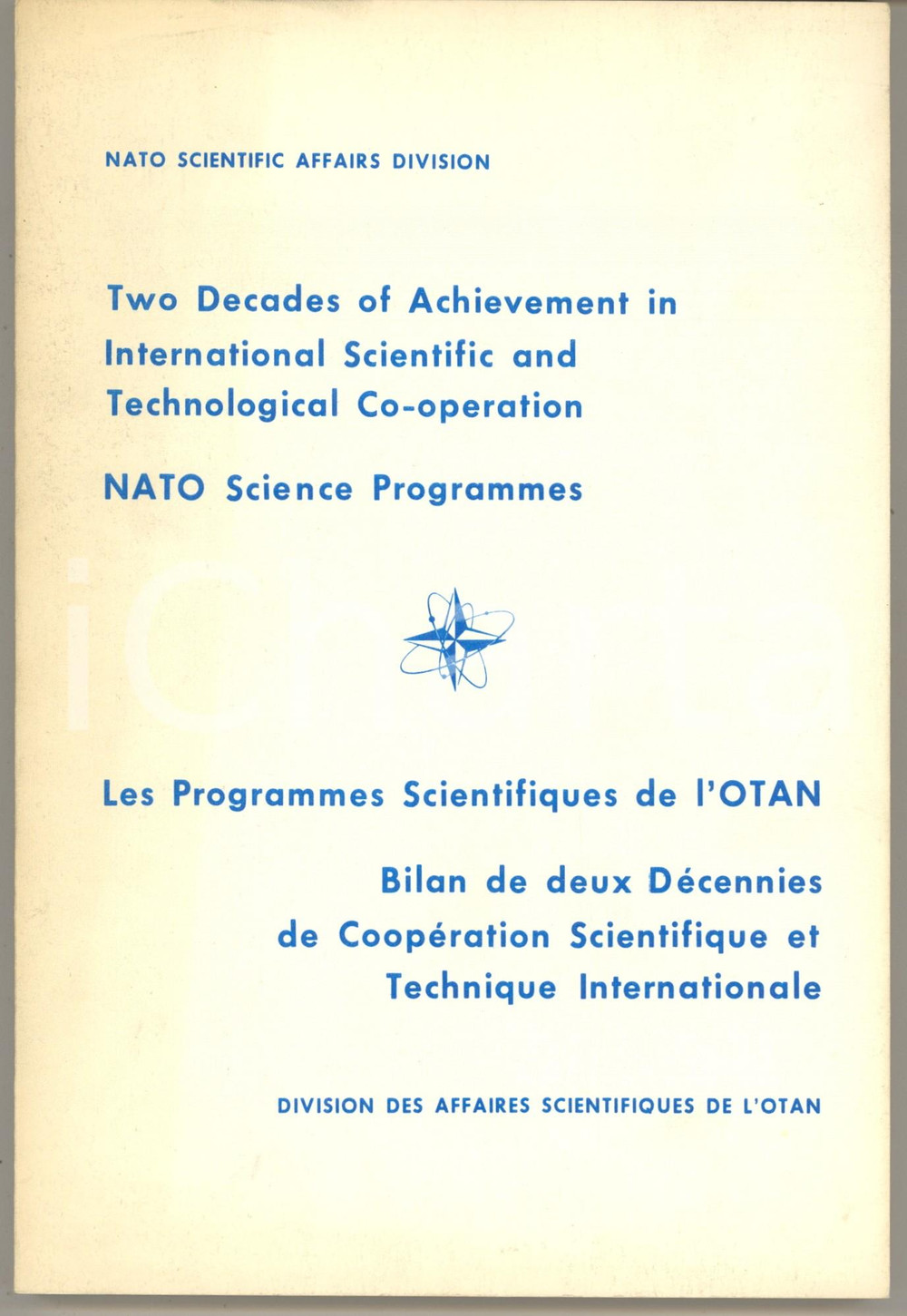 Libro, pubblicazione d epoca 1985 ca NATO Science  Two Decades of Achievement in International Scientific 1