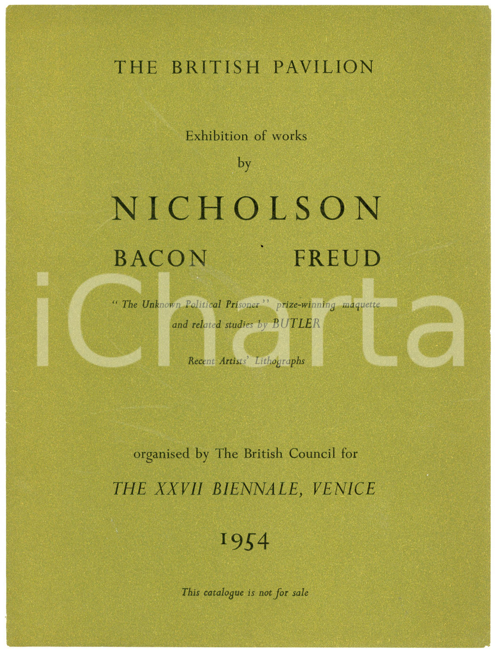 Libro, pubblicazione d epoca 1954 VENICE  XVIII Biennale Exhibition Ben NICHOLSON Francis BACON Lucian FREUD 1