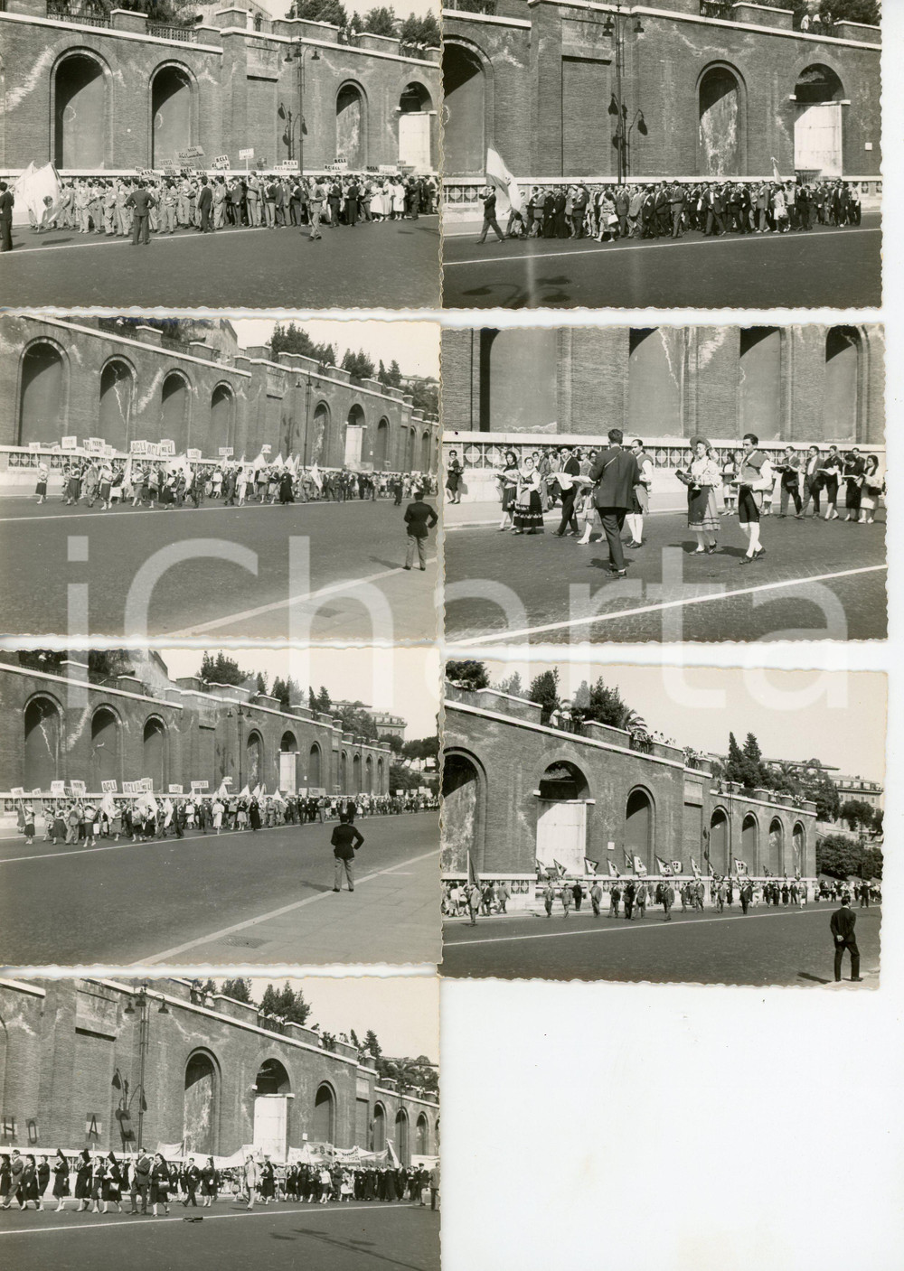 Fotografia d epoca originale 1955 ca ROMA Giornata delle ACLI Corteo ai FORI IMPERIALI Lotto 7 foto 1
