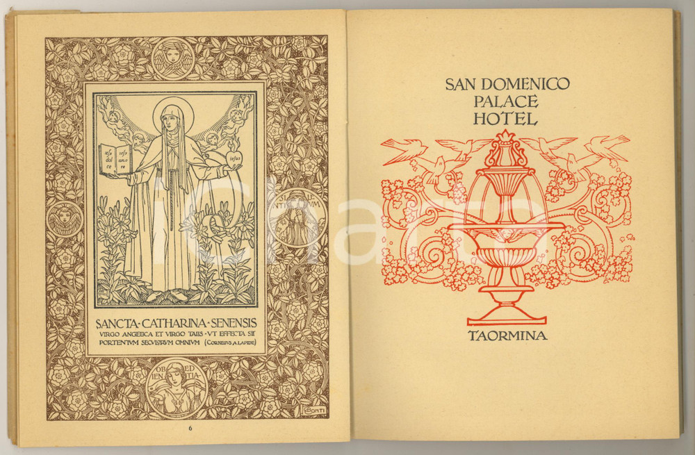 Materiale pubblicitario d’epoca 1930 ca TAORMINA  SAN DOMENICO Palace Hotel  Libretto illustrato DEUTSCH 1