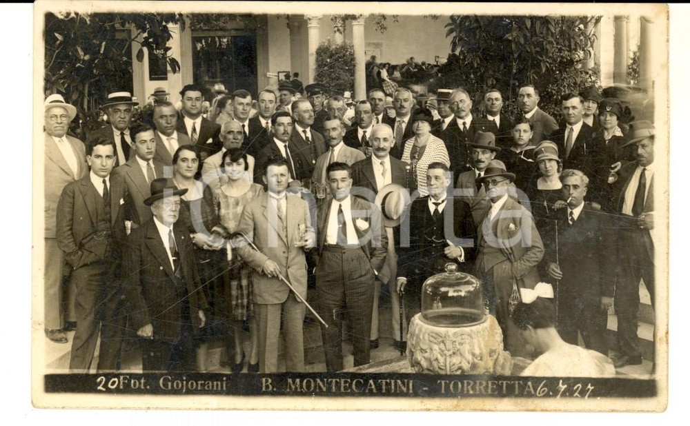 Fotografia d epoca originale 1927 MONTECATINI PT Villeggianti all hotel TORRETTA Foto Renato GOJORANI 1