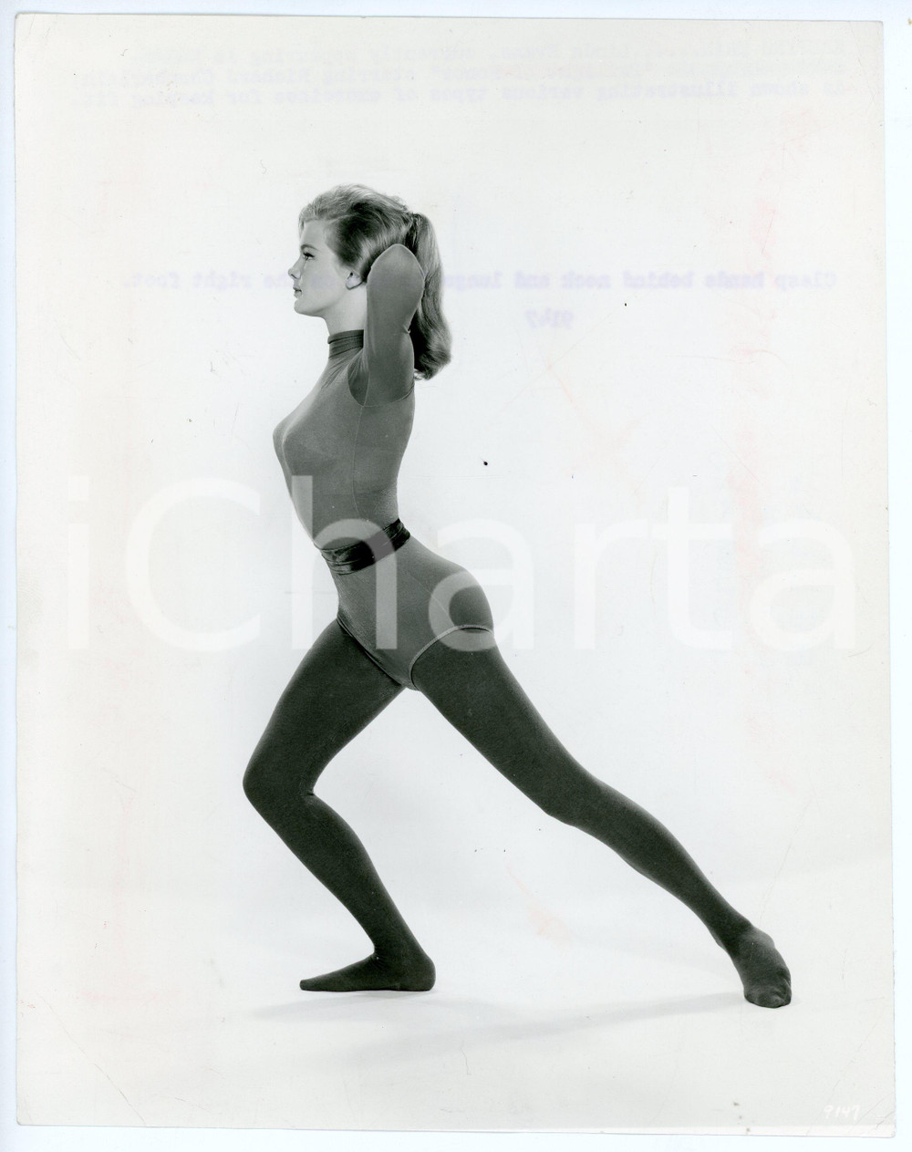 Fotografia d epoca originale 1964 CINEMA Linda EVANS Fitness  Body workout  Photo 18x23 cm 1