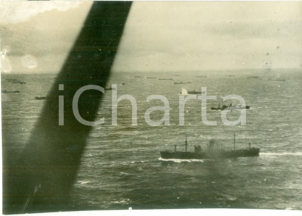 Fotografia d epoca originale 1941 GUERRA NAVALE WW2 Flotta inglese in navigazione nell ATLANTICO Fotografia 1