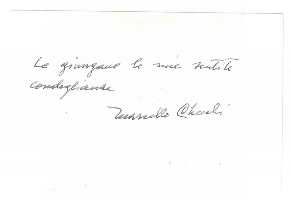 Autografo originale 1970 ca UniversitÃ  di PADOVA Marcello CHECCHI architetto  Biglietto AUTOGRAFO 1