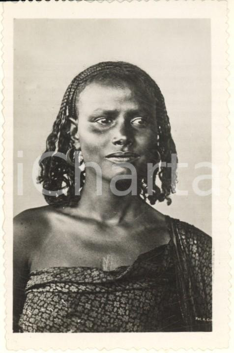 Fotografia d epoca originale 1935 ca A.O.I. ETIOPIA Ritratto di giovane donna etiope VERA FOTO cm 9x6 1