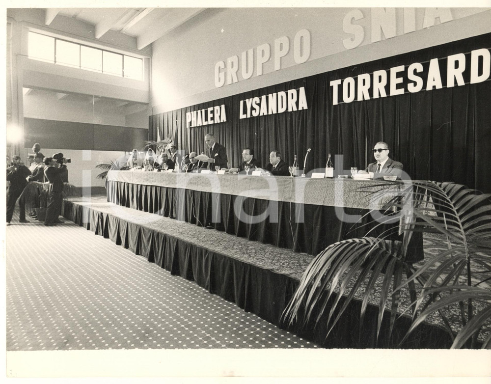 Fotografia d epoca originale 1968 SARDEGNA VILLACIDRO Inaugurazione stabilimento SNIA VISCOSA Autorità 2 1