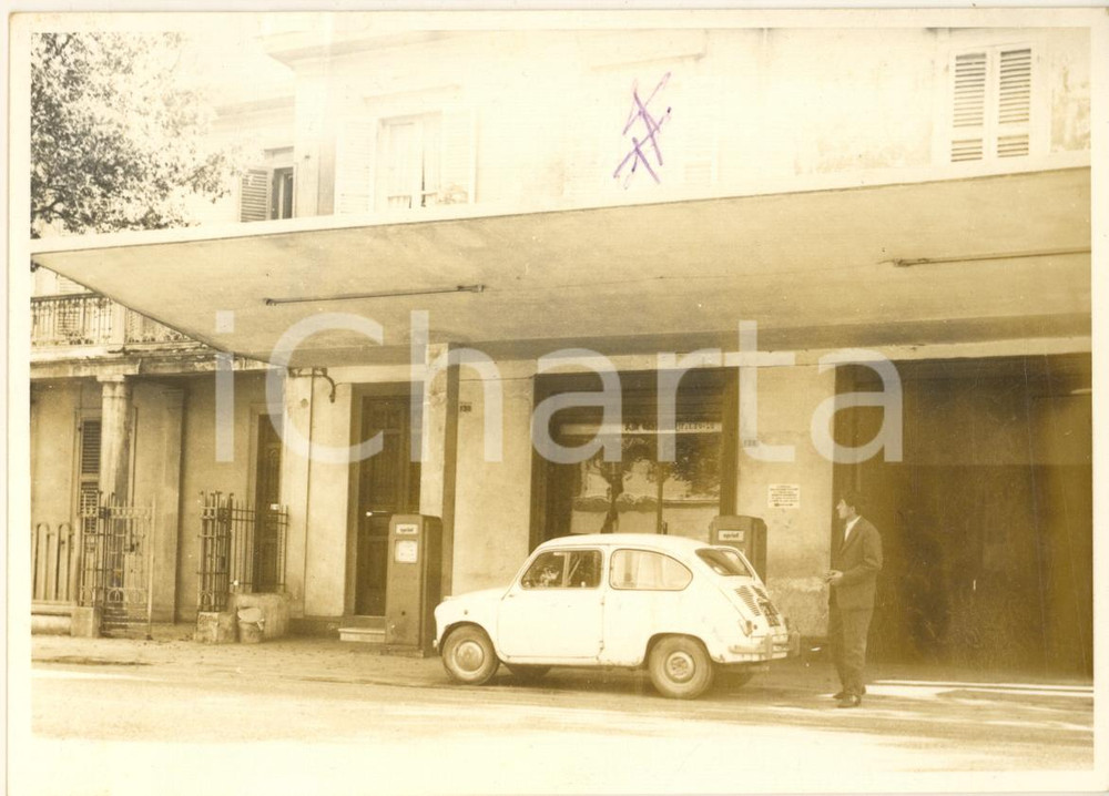 Fotografia d epoca originale 1965 ca PESARO Via della Vittoria 128  FIAT 500 Foto VINTAGE 15x10 cm 1
