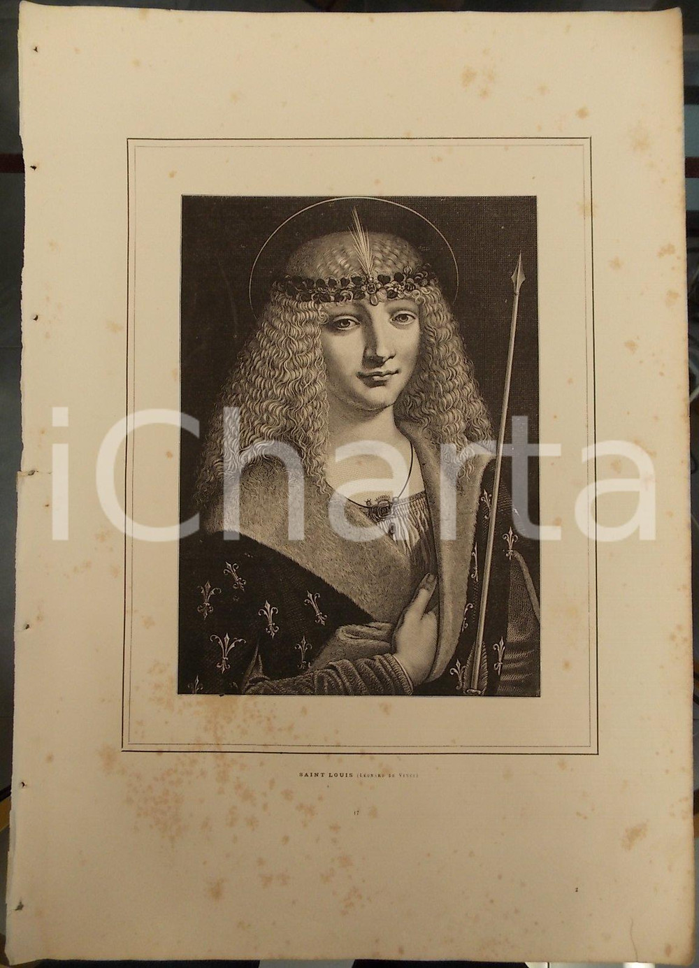 Stampa, bozzetto originale 1886 LES MERVEILLES DE L ART MODERNE LEONARDO Da Vinci SaintLouis Stampa 1