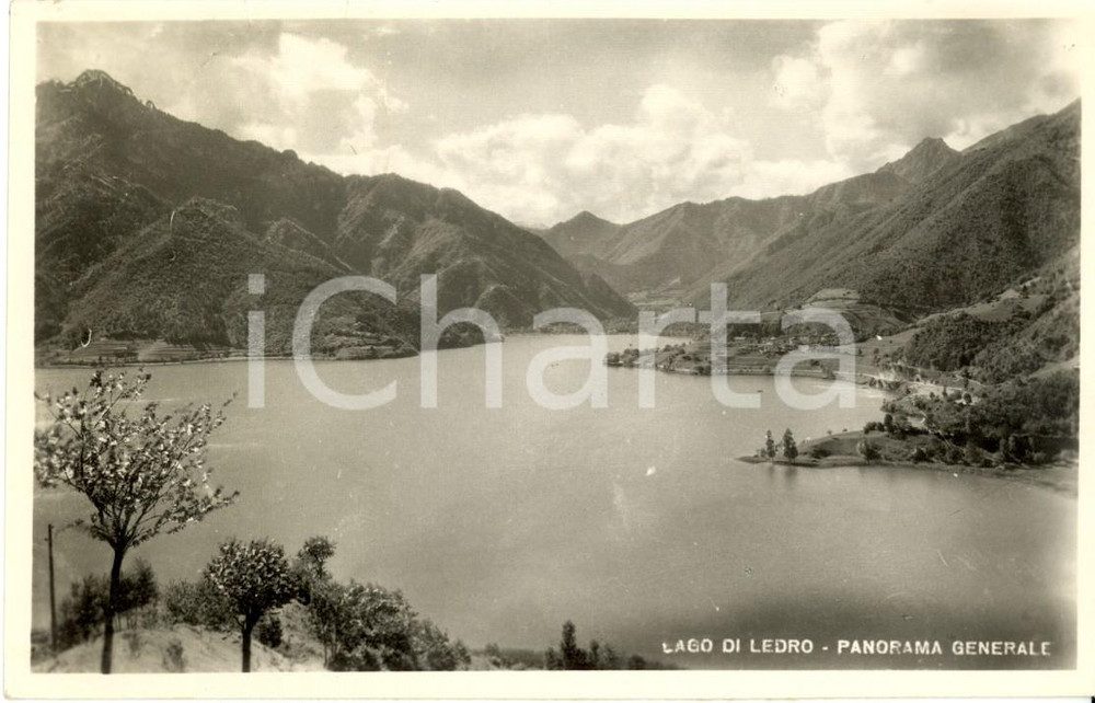 Cartolina originale da collezione 1951 PIEVE DI LEDRO TN Panorama generale del lago Cartolina postale FP VG 1