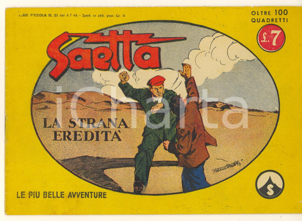 Libro, pubblicazione d epoca 1946 FUMETTI  SAETTA  La strana eredità Ill. Franco DONATELLI 1