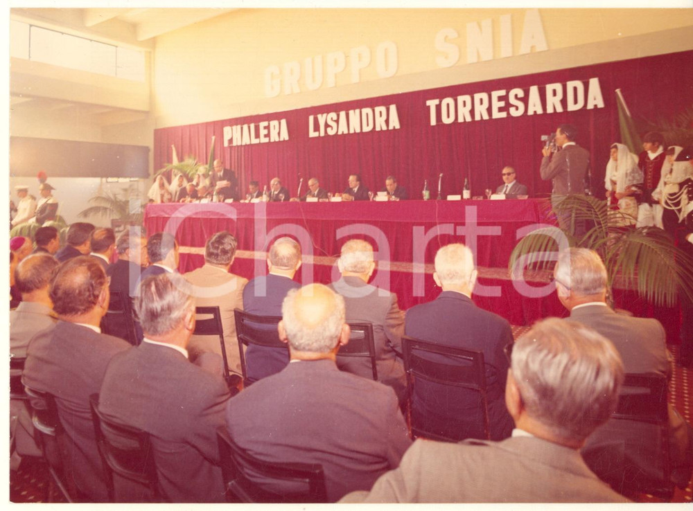 Fotografia d epoca originale 1968 SARDEGNA VILLACIDRO Inaugurazione stabilimento SNIA VISCOSA Autorità 2 1