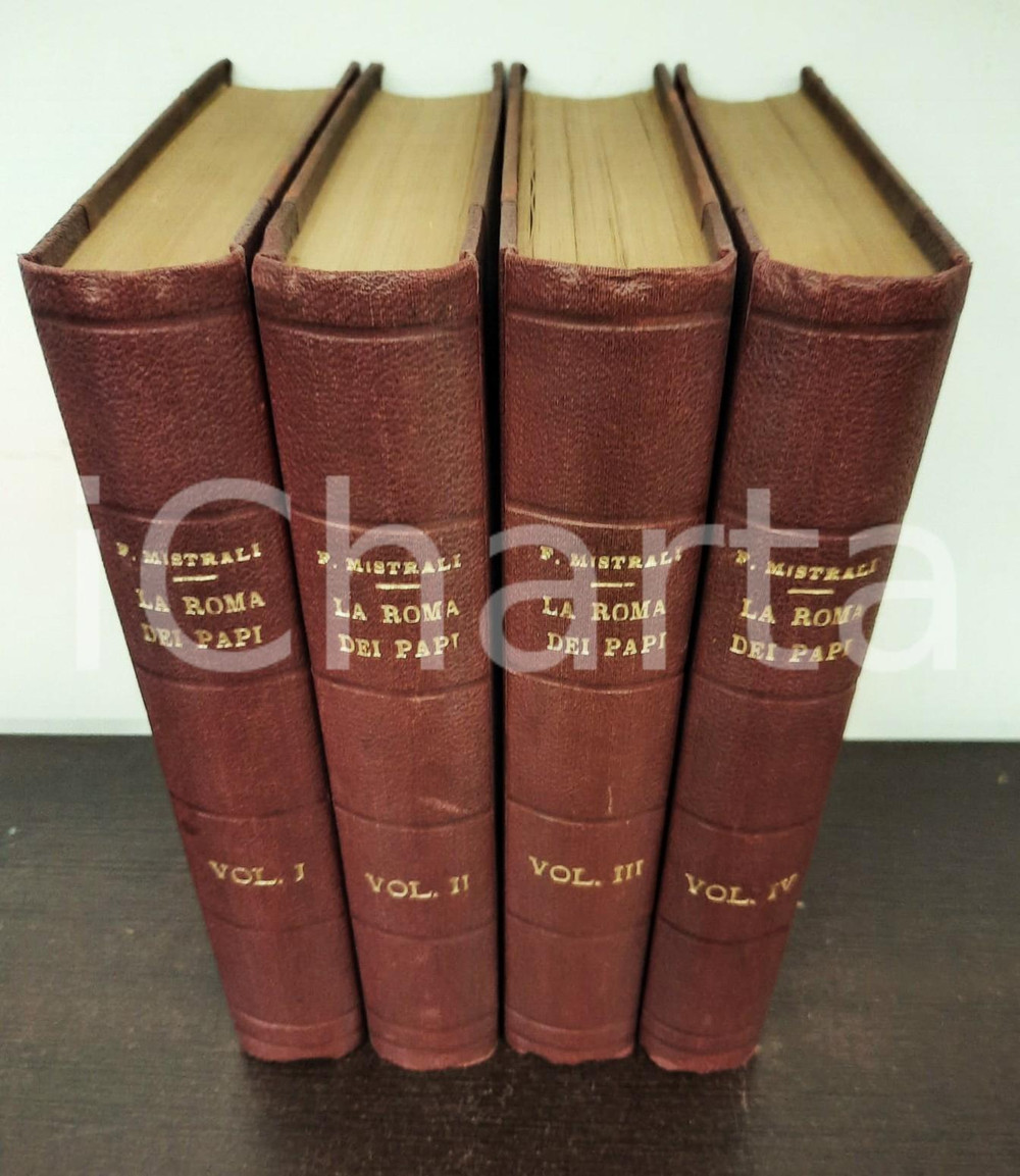 Libro, pubblicazione d epoca 186162 Franco MISTRALI I misteri del Vaticano o La Roma dei papi 1ed. 4 voll. 1