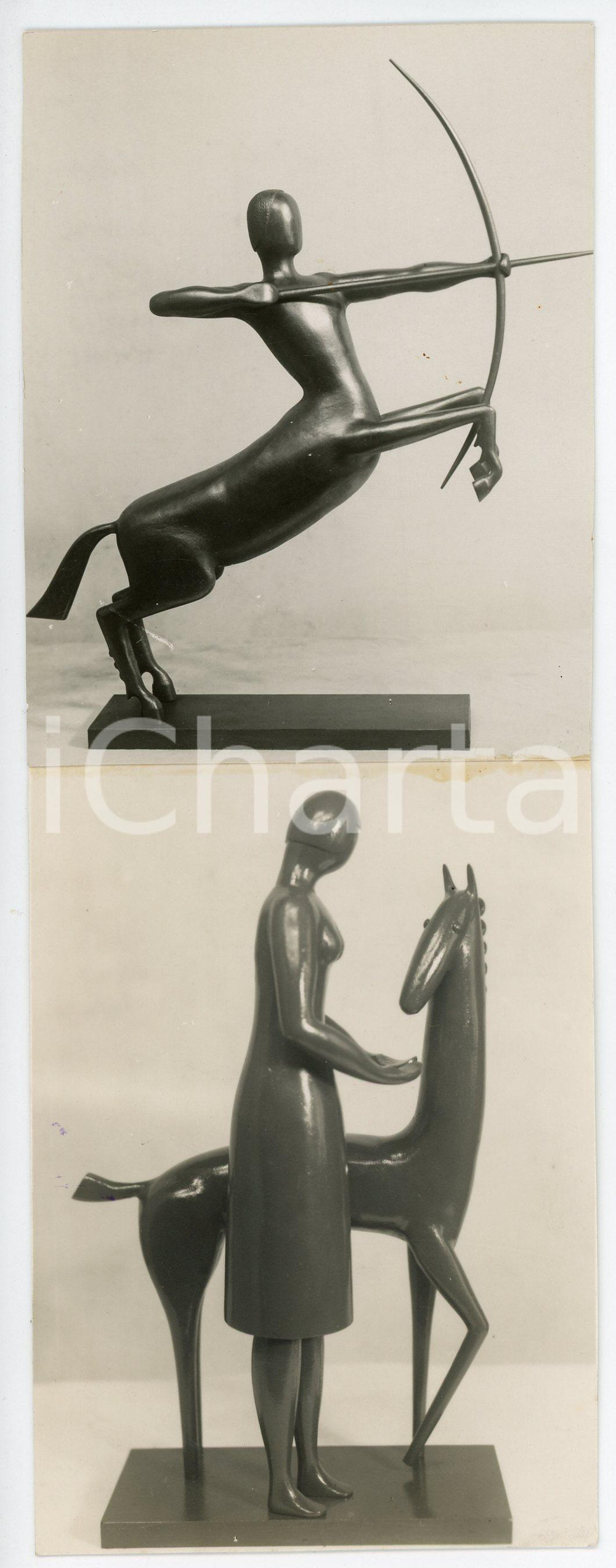 Fotografia d epoca originale 1936 MANTOVA Foto di scultura di Luigi CHIODARELLI  Fotografia con AUTOGRAFO 1