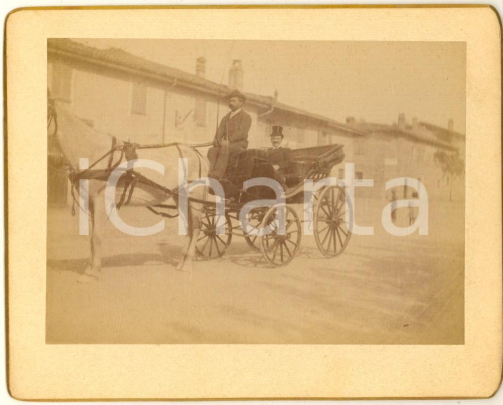 Fotografia d epoca originale 1895 CARUGO CO Sposo in carrozza nel giorno del matrimonio Foto 13x11 cm 1