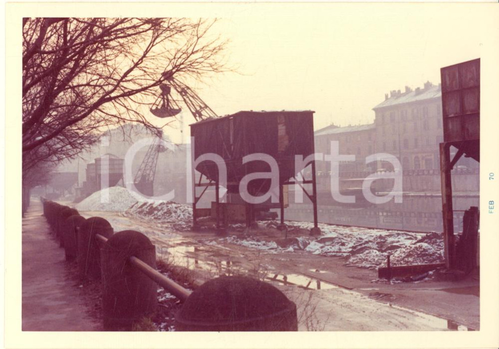 Fotografia d epoca originale Febbraio 1970 MILANO DARSENA  Cantiere Foto VINTAGE 12x9 cm 2 1