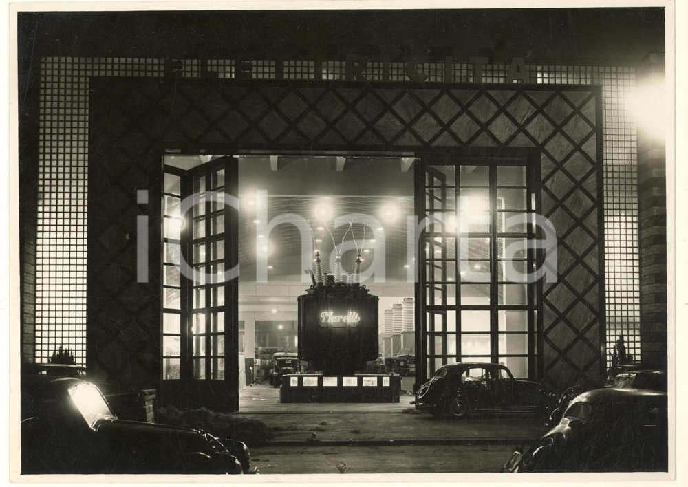Fotografia d epoca originale 1938 FIERA DI MILANO  Padiglione Elettricità  Stand MARELLI  Foto 24x18 cm 1
