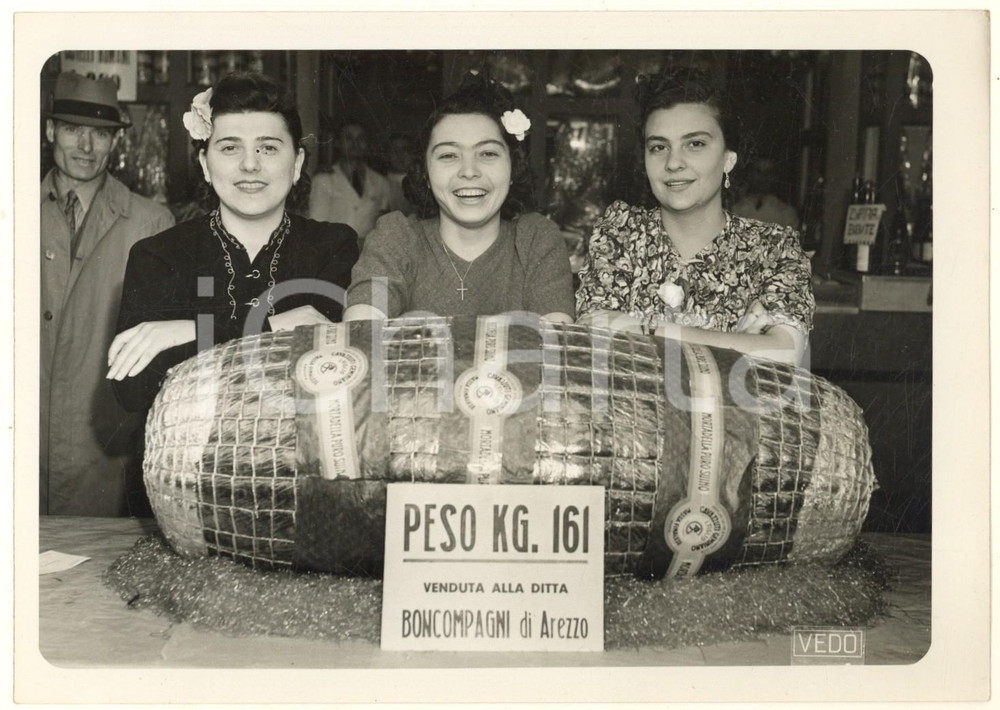 Fotografia d epoca originale 1939 ROMA AUTARCHIA Esposizione mortadella ditta BONCOMPAGNI di AREZZO Foto 1