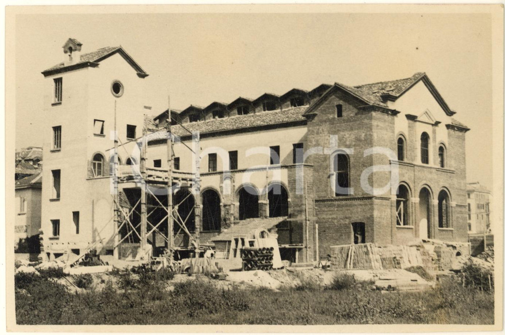 Fotografia d epoca originale 1935 ca MILANO Viale Corsica  Convento Frati B. V. Immacolata in costruzione 1