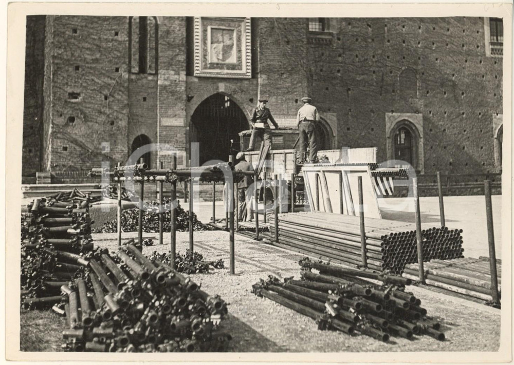 Fotografia d epoca originale 1939 MILANO Castello Sforzesco  Estate Musicale  Cantiere Teatro dei 20.000 1