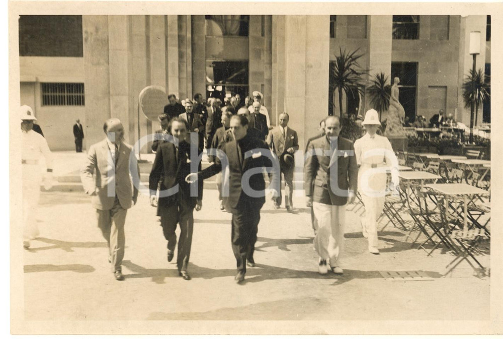 Fotografia d epoca originale 1933 MILANO Inaugurazione Torre Littoria  Ministro Araldo di CROLLALANZA Foto 1