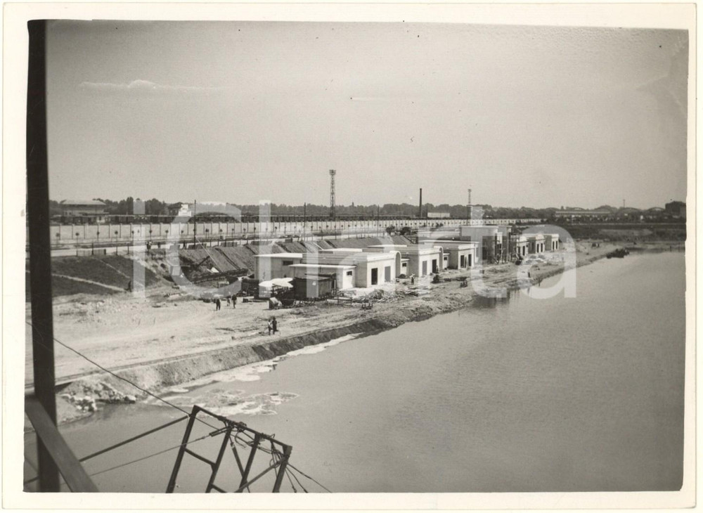 Fotografia d epoca originale 1938 MILANO IDROSCALO Lavori per i campionati del Mondo di canottaggio Foto 1