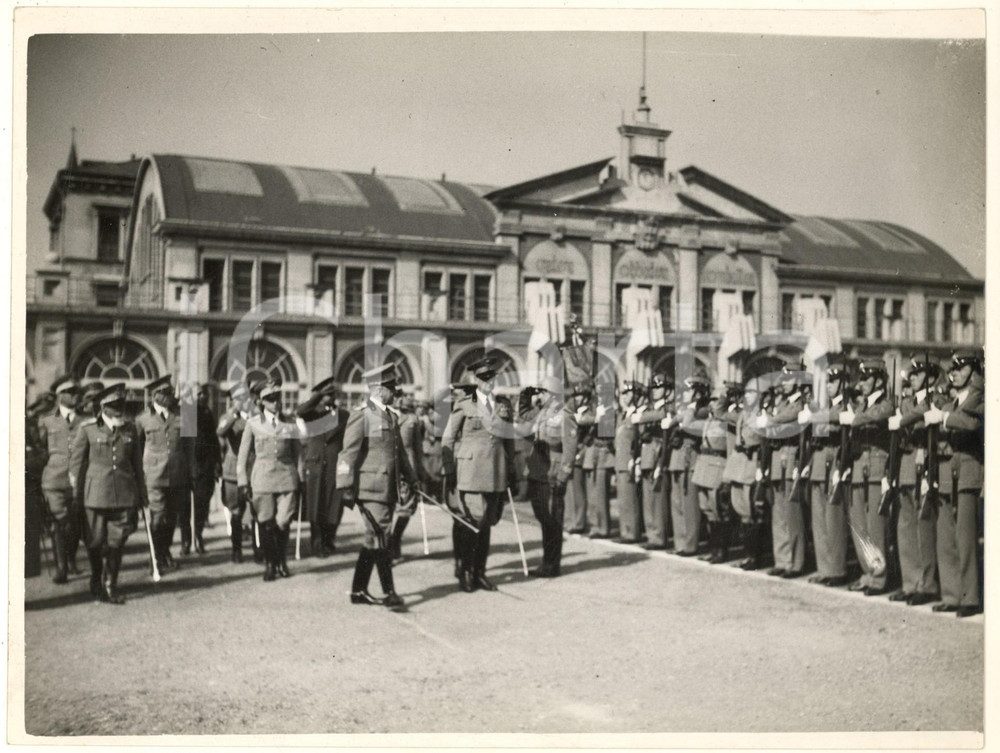 Fotografia d epoca originale 1938 MILANO Il Conte di Torino passa in rivista allievi della Scuola Militare 1