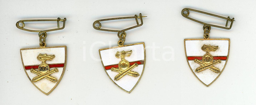 Oggetto da collezione cartaceo 1940 ca 205° Reggimento Artiglieria  25ª Div. Fanteria Bologna Lotto 3 medaglie 1