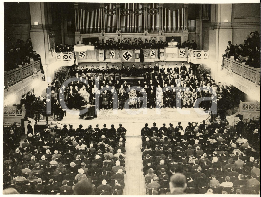 Fotografia d epoca originale 1936 MILANO Conservatorio  Inaugurazione corsi di cultura italogermanica Foto 1
