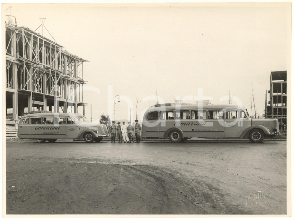 Fotografia d epoca originale 1937 ROMA Automezzi GONDRAND destinati alle linee MASSAUAETIOPIA  Foto 24x18 1