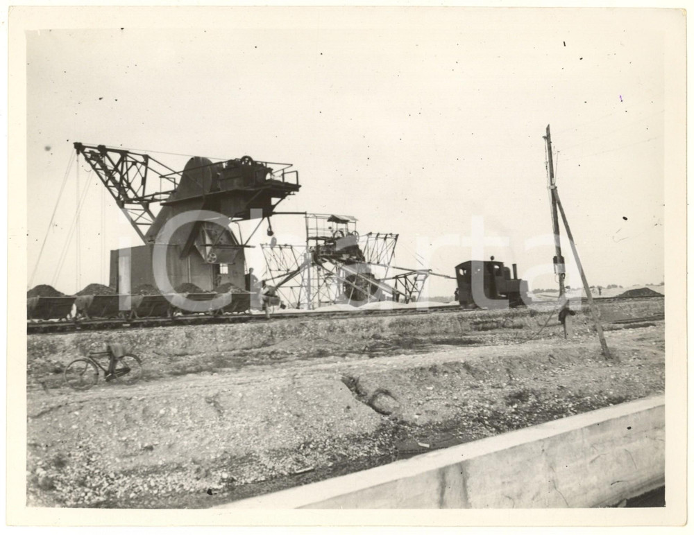Fotografia d epoca originale 1936 MILANO IDROSCALO Cantiere del nuovo aeroporto di LINATE Foto 1