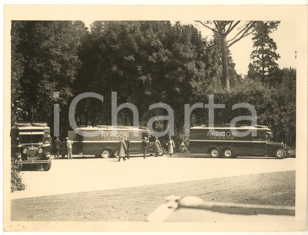 Fotografia d epoca originale 1930 ROMA ? Camioncini ditta ARRIGONI conserve  Trieste Foto 24x18 cm 1