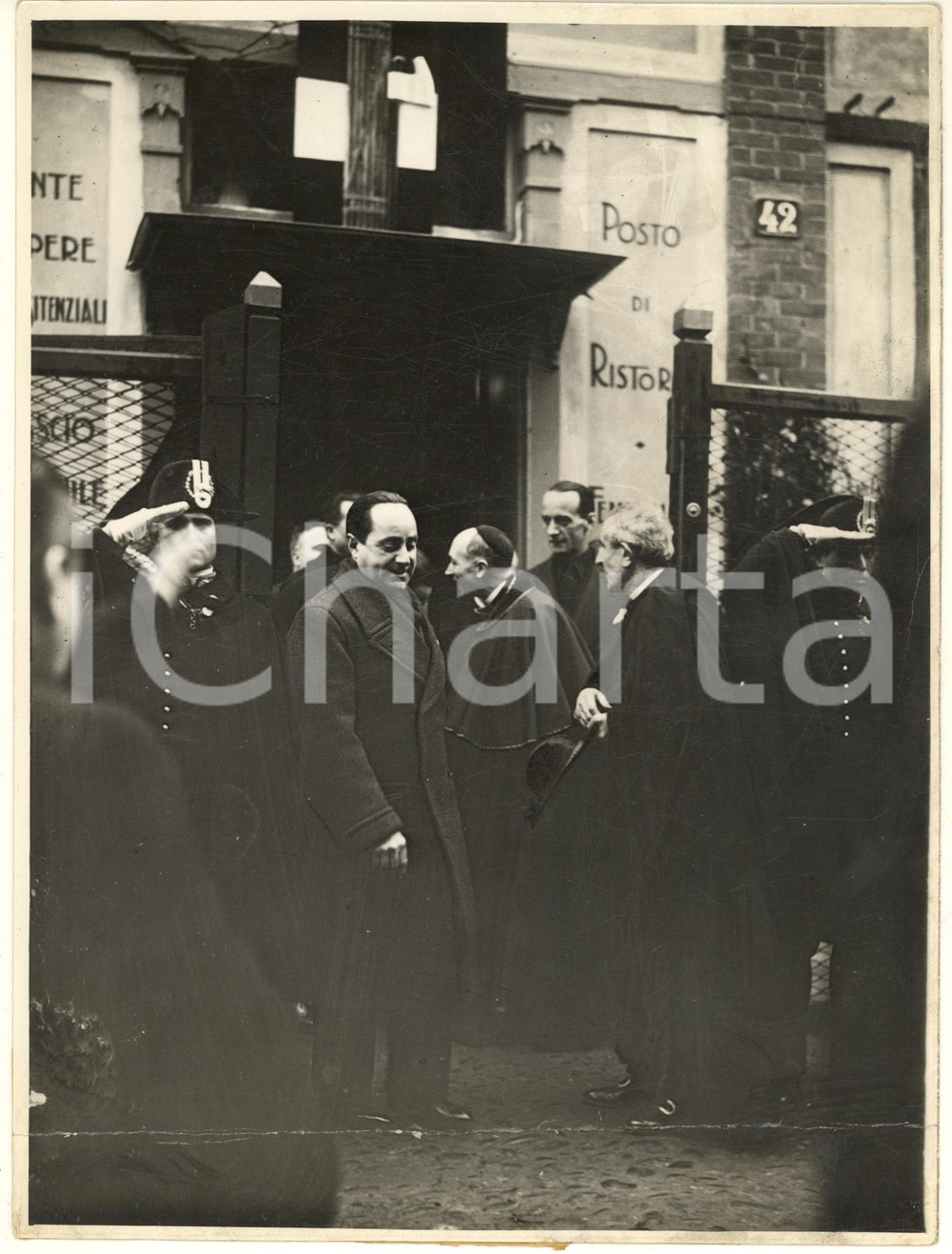 Fotografia d epoca originale 1933 MILANO Inaugurazione asilo via Colonna  Achille STARACE Foto 1