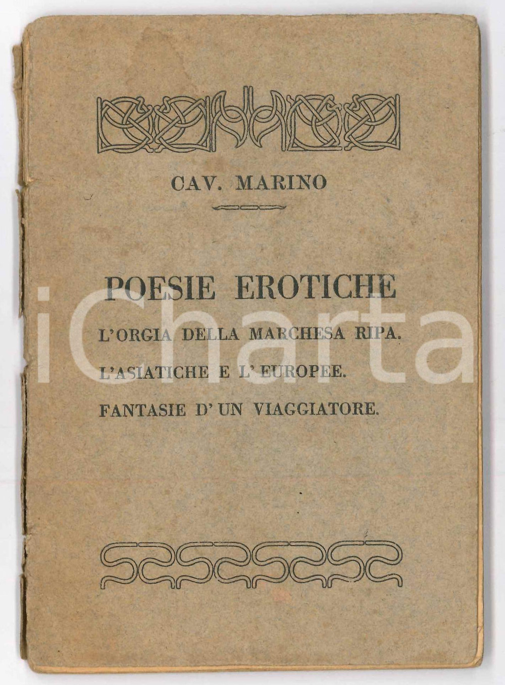 Libro, pubblicazione d epoca 1900 ca G. B. MARINO Poesie erotiche  PARIGI Tipografia Pornografica RARO 1