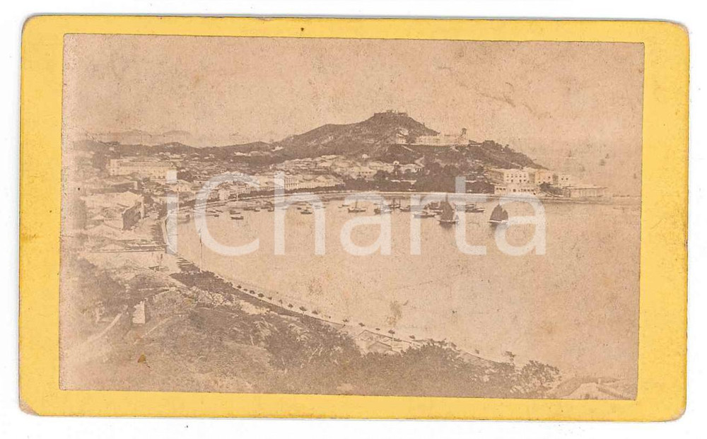 Fotografia d epoca originale 1890 ca MACAO CHINA General view  Old albumen photo CDV 1