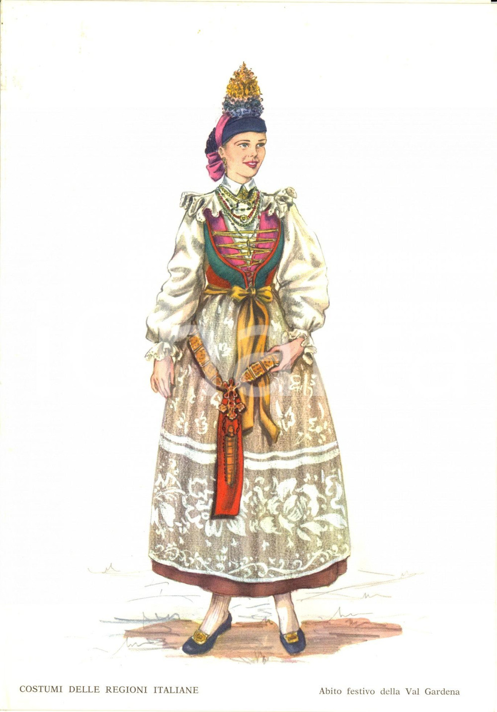 Oggetto da collezione cartaceo 1966 VENEZIA Abito festivo della VAL GARDENA Menù di bordo MOTONAVE ILLIRIA 1