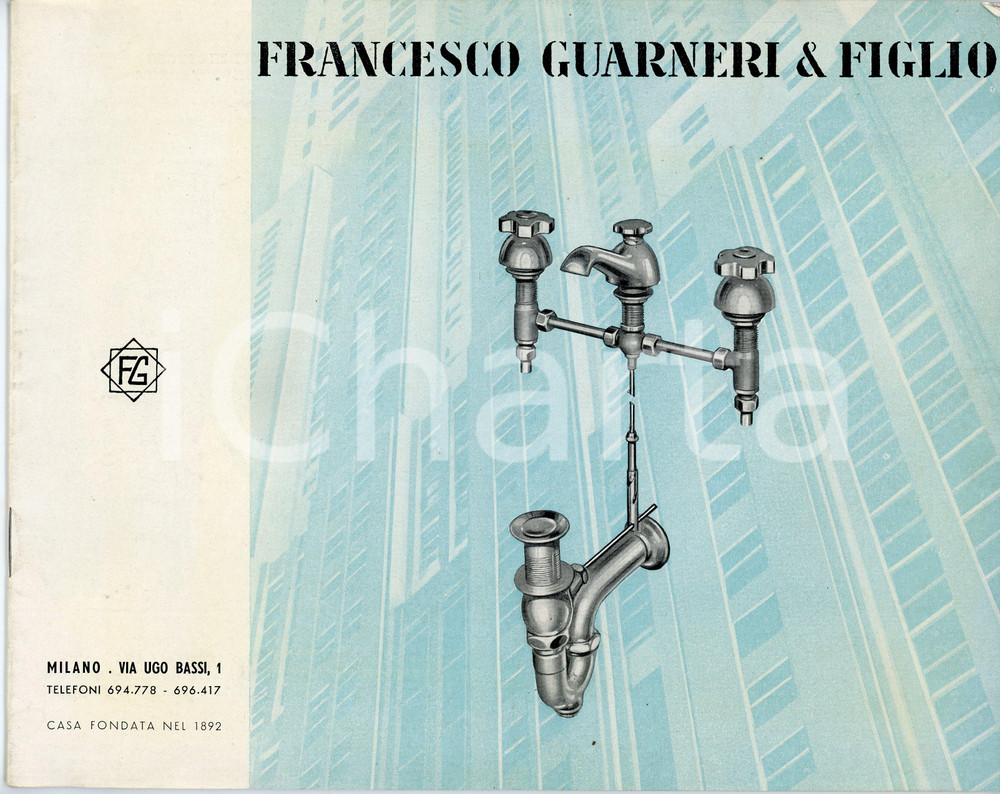 Libro, pubblicazione d epoca 1950 ca MILANO Francesco GUARNERI e figlio  Catalogo rubinetti e sanitari 1
