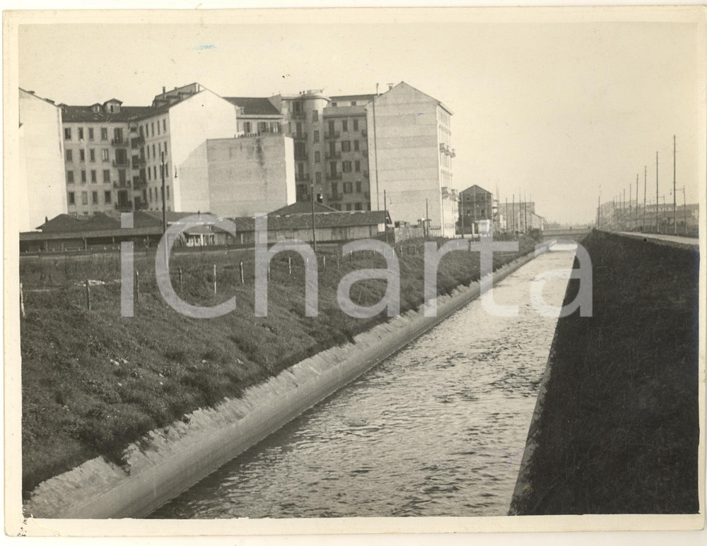 Fotografia d epoca originale 1930 MILANO Inalveazione dell Olona  Naviglio S. CRISTOFORO Foto 24x18 cm 1
