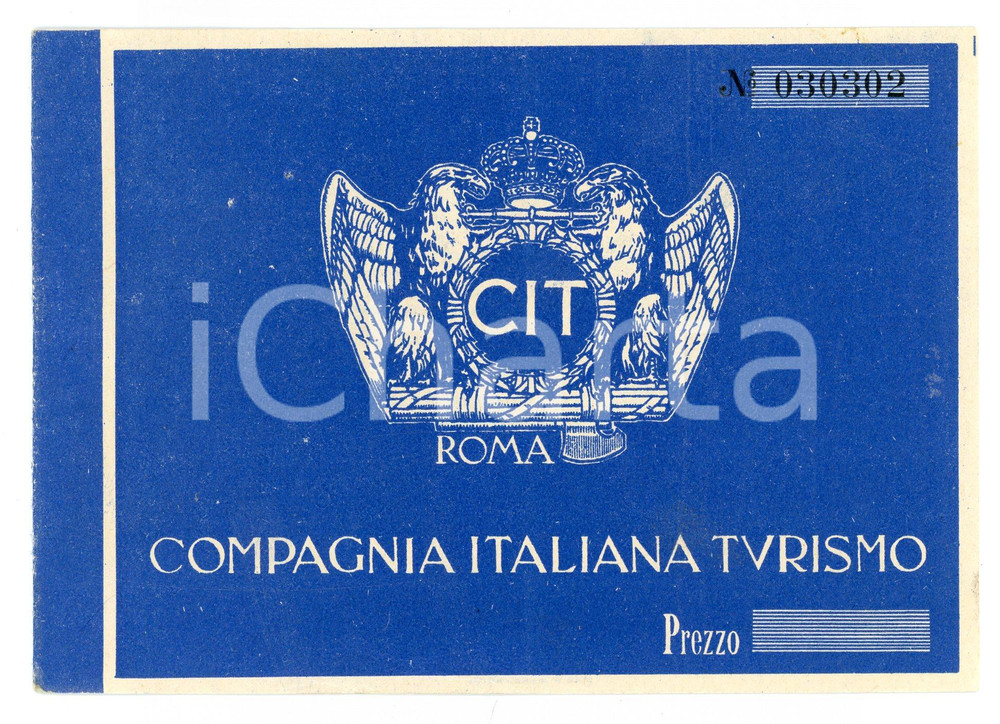 Documento originale, autentico 1930 ca CIT Compagnia Italiana Turismo  Copertina senza tagliandi 1