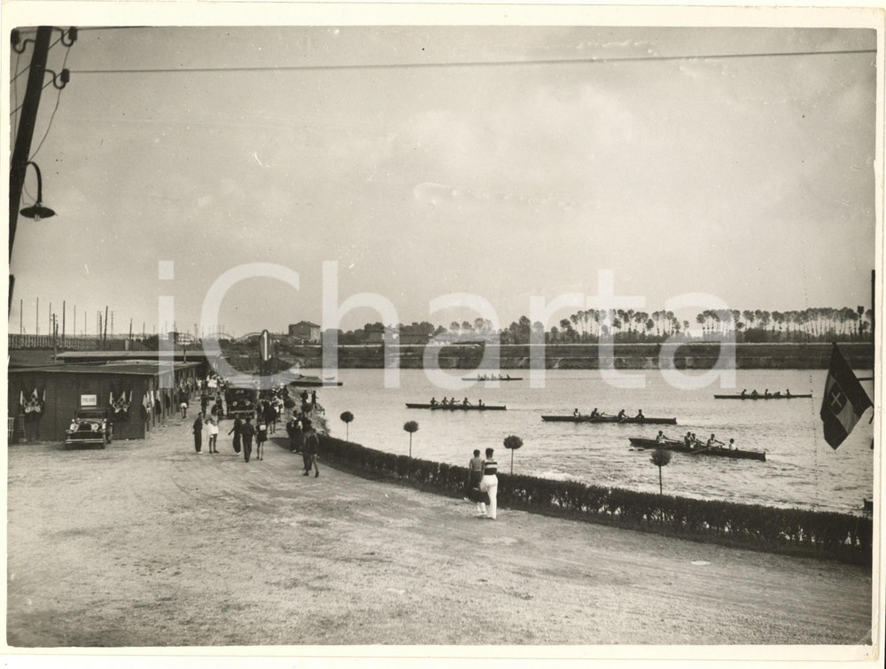 Fotografia d epoca originale 1936 MILANO IDROSCALO Campionato Nazionale Canottaggio  Prima giornata Foto 1