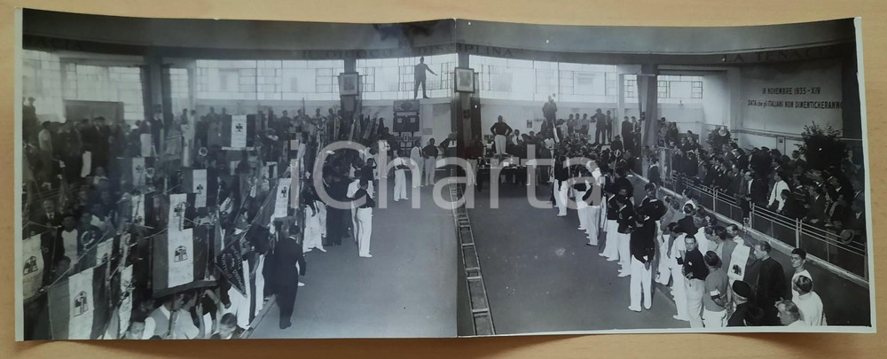 Fotografia d epoca originale 1936 MILANO Bocciofila ORSI Campionati italiani bocce  Premiazione Foto doppia 1