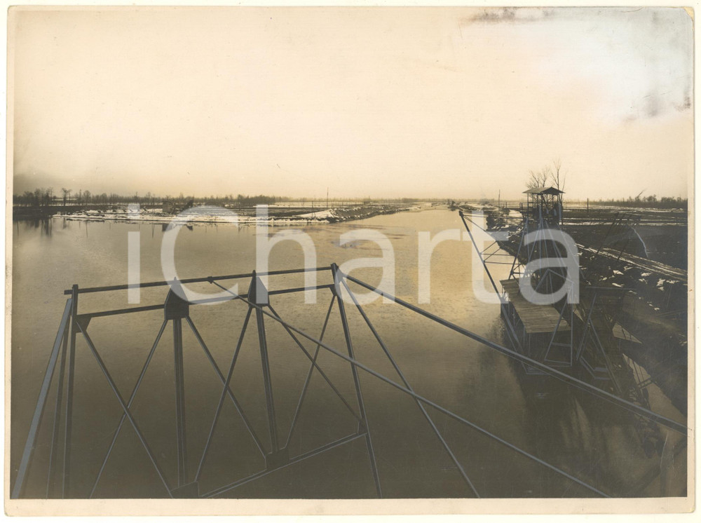 Fotografia d epoca originale 1935 ca MILANO IDROSCALO  Veduta con la neve Foto 26x20 cm 1