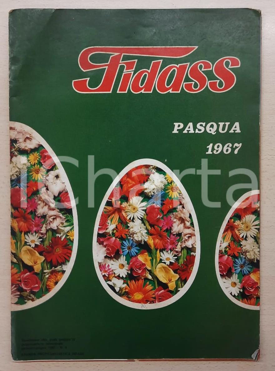 Materiale pubblicitario d’epoca 1967 SERRAVALLE SCRIVIA Catalogo FIDASS  Uova di Pasqua Pieghevole illustrato 1