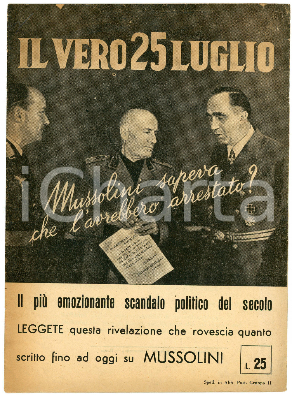 Libro, pubblicazione d epoca 1945 Furio MALISS Vero 25 luglio  Mussolini sapeva che l avrebbero arrestato? 1