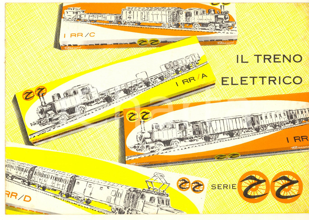 Materiale pubblicitario d’epoca 1960 ca COMO Ditta RIVAROSSI Il treno elettrico serie RR Listino MODELLISMO 1